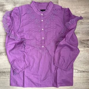 JCrew NWOT eyelet cotton blouse